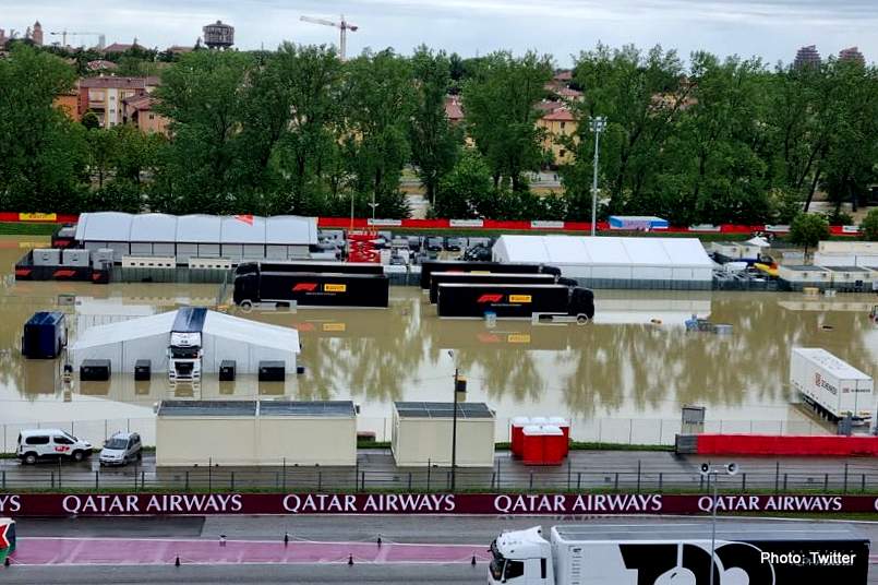 The Emilia Romagna Grand Prix in Imola, F1 Imola 2023, cancelled due to heavy rain and flooding. Stay tuned for updates on rescheduling  Imolaf1.com