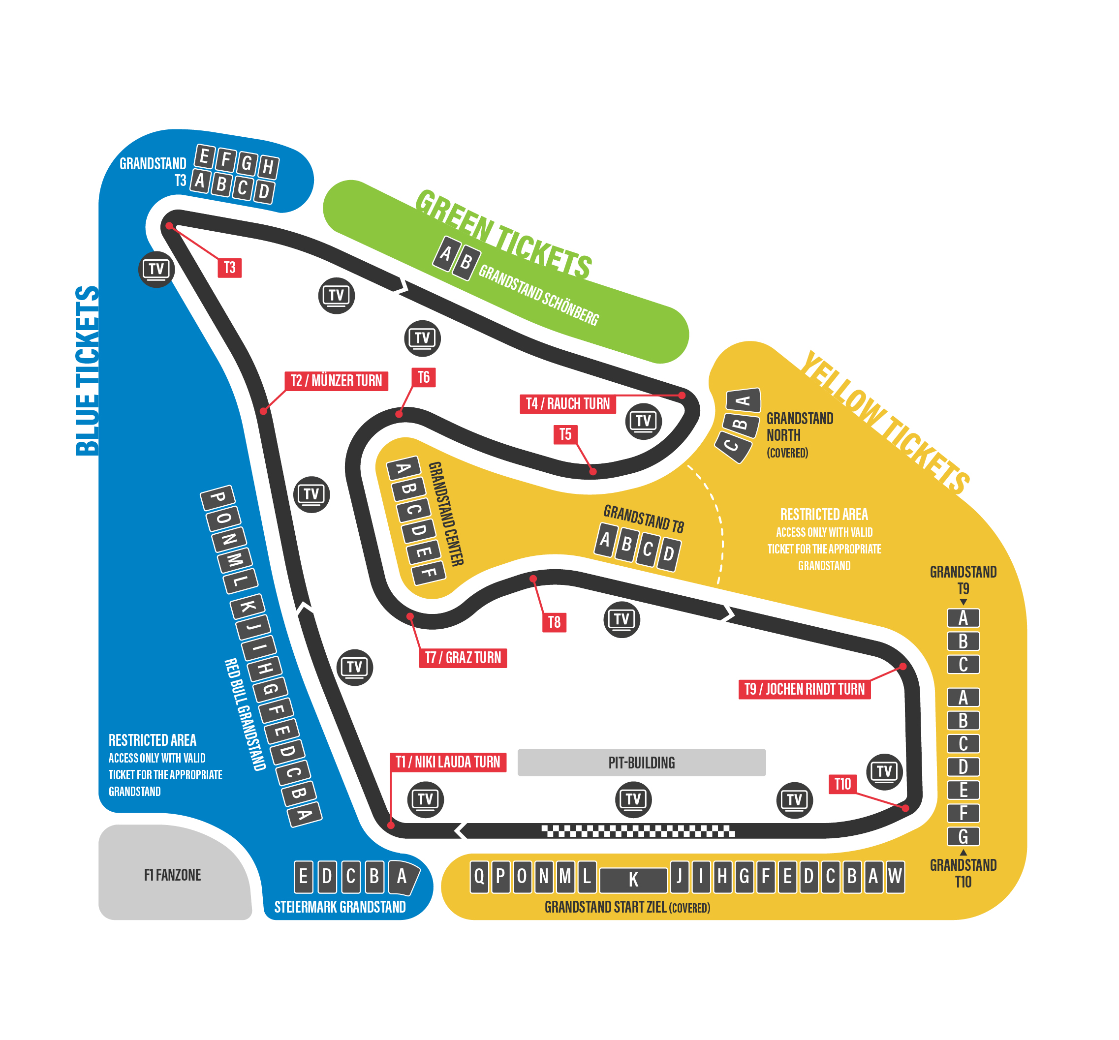 Map of the Grandstands | Red Bull Ring | MotoGPAustria.com