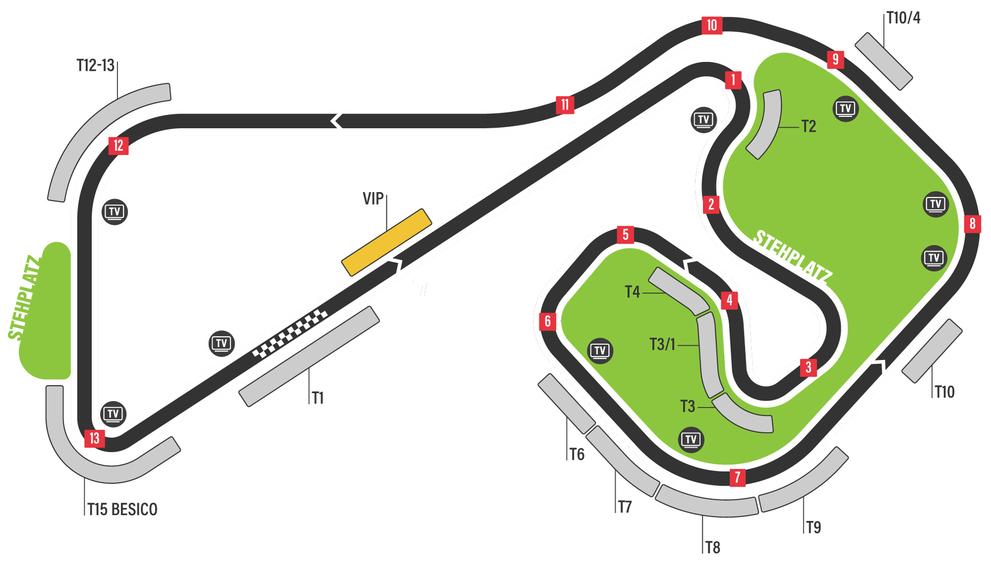 Circuitkaart | Sachsenring | 2024 MotoGP Grand Prix van Duitsland | MotoGP