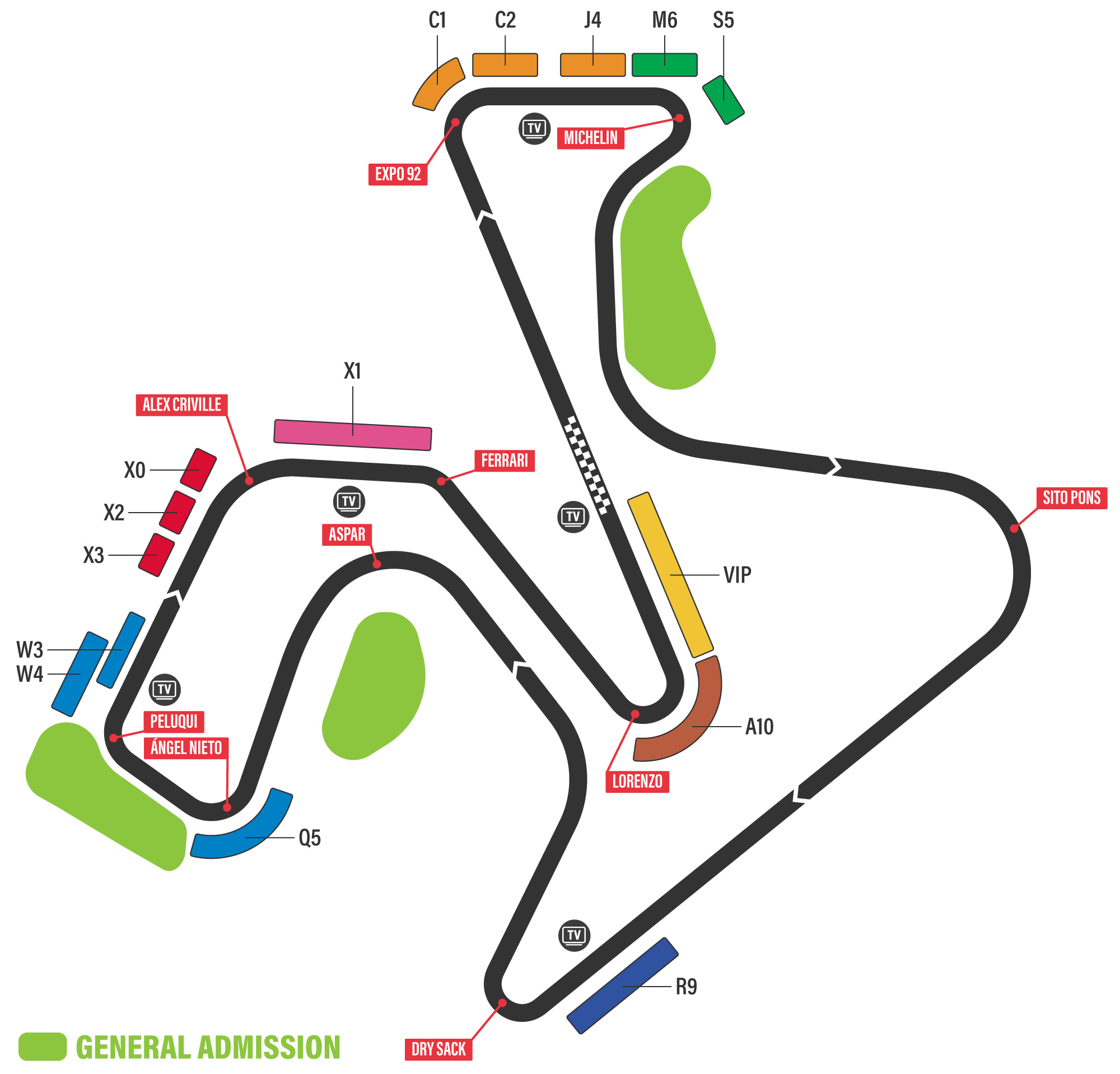 Streckenkarte Circuito de Jerez | MotoGP Jerez 2025 | Offizielle Tickets | JerezMotoGP.com