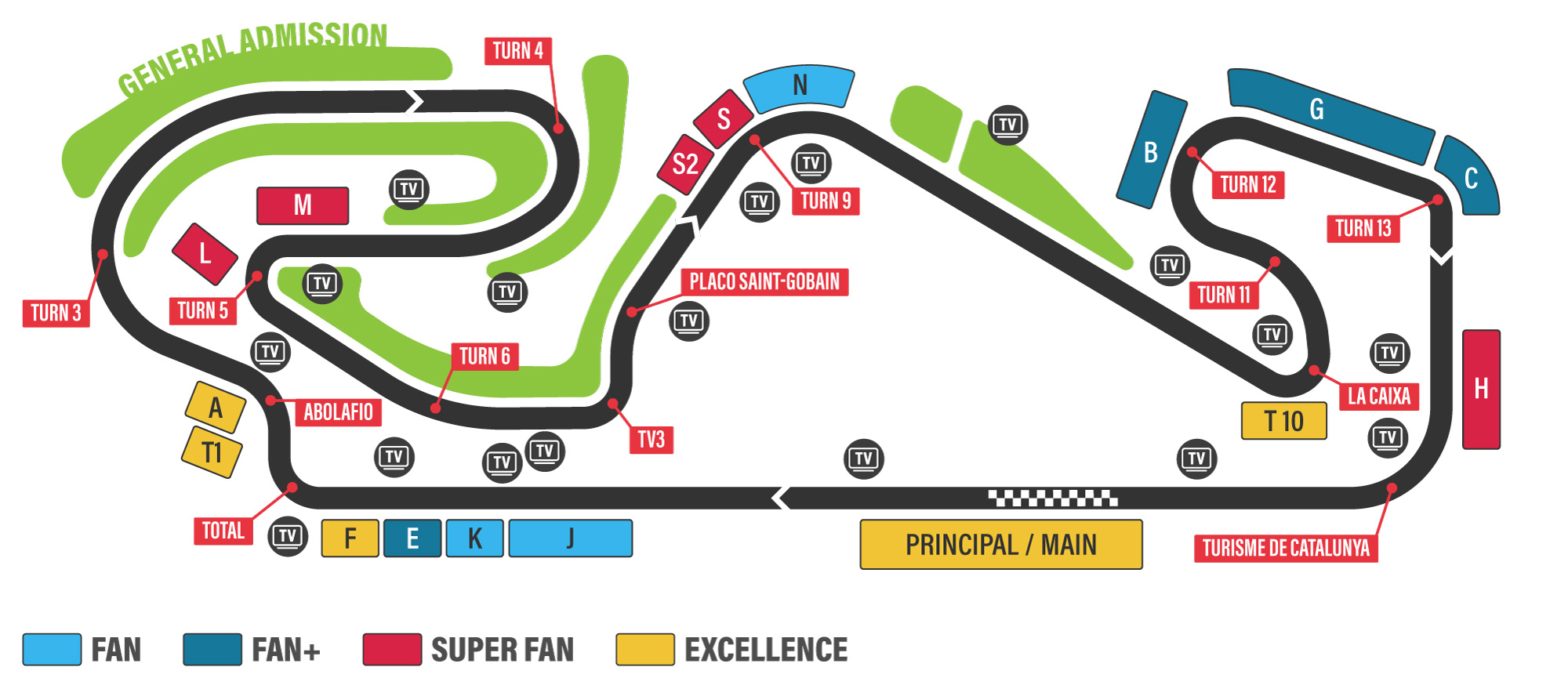 Map of the circuit | 2024 F1 Spanish Grand Prix | Circuit de Barcelona-Catalunya | Formula 1