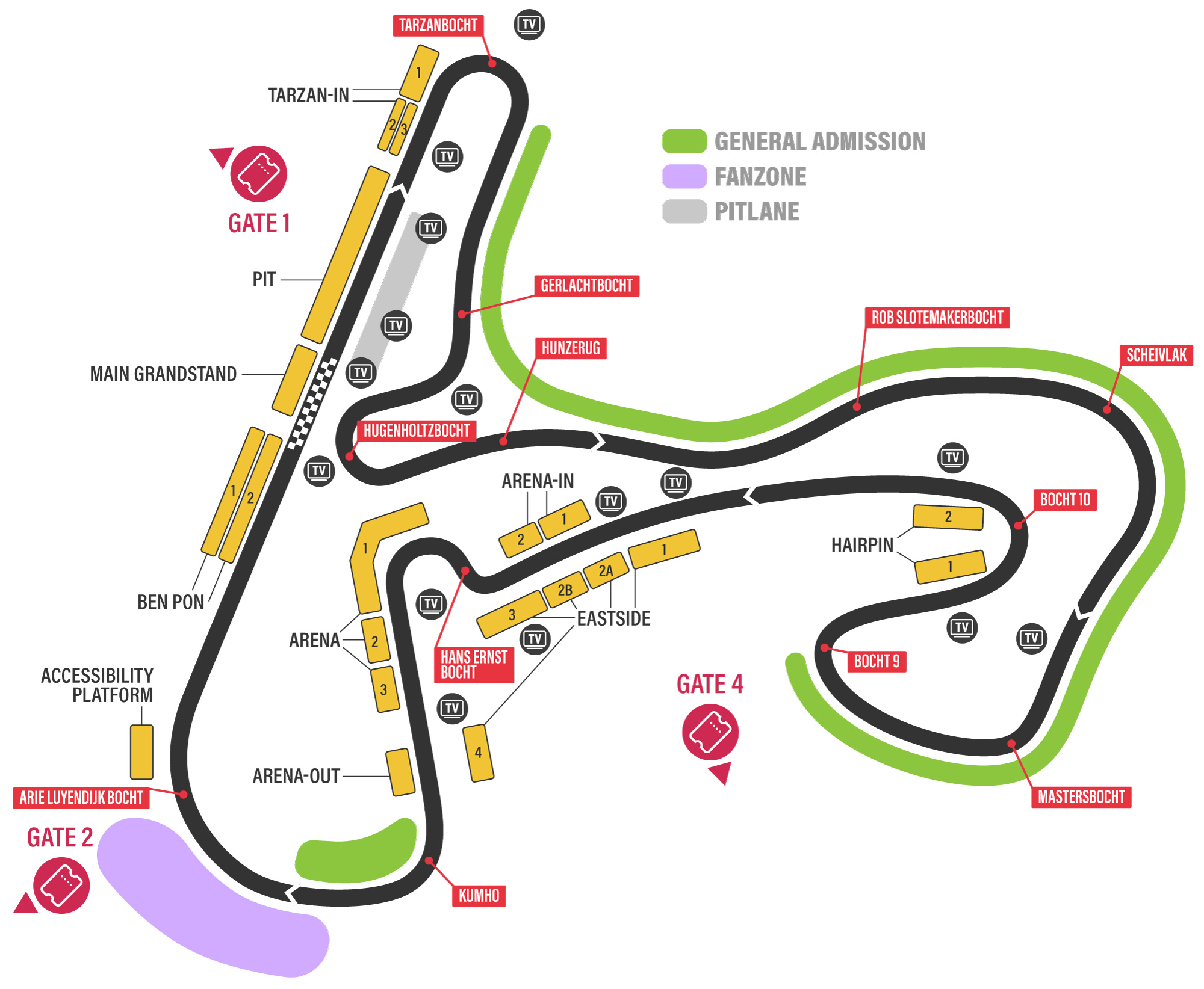 Zandvoort Circuit map | F1 Netherlands 2024 | Official Tickets | F1Netherlands.com